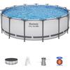Bestway Set piscina - 457x122 cm grigio chiaro
