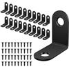 MARICATO Squadrette Angolari, 20 Pezzi 30 x 30 mm Staffe Angolari inox, Staffe Angolari Per Legno 90 Gradi, Staffe A L per Mobili, Scaffali, Tavoli, Rinforzo Resistente per Mensole e Ripiani Nero