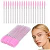 ATOMUS 100 Pack Mascara Wands Disposable Eyelash Mascara Eyebrow Brushes Applicator 6 Colors Makeup Cosmetic Brush with Crystal Handle for Eyelash Extensions Use (100pcs pink)