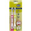 CHICCO (ARTSANA SpA) Spazzolini Primi Denti 3-6A Duo Rosa/Giallo CHICCO