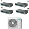 Hisense - Condizionatore canalizzato Hisense ADT quadri split 9000+9000+9000+18000 Btu inverter A++ R32 5AMW105U4RQC