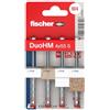 fischer DuoHM 572914 Tasselli a cavità 4 x 55 S TX con vite a testa piatta metrica e guida TX per il fissaggio di staffe TV, luci, mensole a parete, ecc. in materiali da costruzione per pannelli