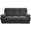 BellaHome Divano 3 posti bellahome annika con 2 recliner manuale grigio canna di fucile 198x93x101 cm