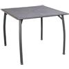 Greemotion Tavolo da Giardino in Metallo Toulouse - Tavolo da Esterno con ripiano reticolato - Tavolino da Balcone con Piedini Regolabili, 90x90x74cm, Grigio