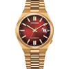 Citizen Tsuyosa NJ0153-82X, orologio meccanico in vetro zaffiro con quadrante rosso e cinturino in oro, Rosso, Bracciale