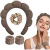 WD&CD Spa Fascia per Capelli da Donna, Fascia per Spa in Spugna con 2 Fasce per Polso e 1 Elastici per Capelli per Lavare il Viso, Cura della Pelle, Trucco, Doccia, Rimozione del Trucco (Giappone)