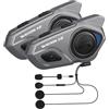 WAYXIN X2 - Citofono per moto, sistema interfono integrato, cuffie Bluetooth per fino a 4 moto, con HiFi/condivisione musica/radio FM/assistente vocale AI/impermeabile IP67, confezione doppia