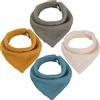 WD&CD Bavaglino Neonato Bavaglini Bandana, 4 Pezzi Cotone con 2 Bottoni a Pressione, Super Assorbenti Morbidi, Bambino Drool Bavaglini per Ragazzi e Ragazze - Colore 6