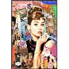 PALAIS ROYAL Quadro con Dettagli Dipinti a Mano su Tela Glossy Style Audrey Hepburn 80x120cm