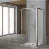 OGOMONDO Misure 87-90xh190 cm trasparente, CONFEZIONE 1 *** Ogomondo parete fissa laterale cristallo temprato box doccia angolare due ante 6 mm cromato