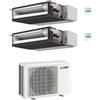 Mitsubishi - Climatizzatore canalizzabile Mitsubishi SEZ-MDA dual split 9000+12000 btu inverter MXZ-2F42VF A+++ R32