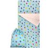 Panini Tessuti Set Asilo, Sacco nanna e sacchetto per Bimbo e Bimba da 2 a 6 Anni - Tessuto Trapuntato 100% Cotone Letterine Azzurre Copertina Asilo