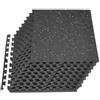 VEVOR Set Tappetino Puzzle Protettivo per Pavimento da Palestra 12 pezzi 610 x 610 x 20 mm, Tappetini in Schiuma EVA ad Incastro con Puntini Grigi da Ginnastica Palestra Ufficio Casa Allenamento