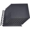 VEVOR Set Tappetino Puzzle Protettivo per Pavimento da Palestra 12 pezzi 610 x 610 x 14 mm, Tappetini in Schiuma EVA ad Incastro Piastrelle da Ginnastica Ufficio Allenamento Yoga Fitness, Nero
