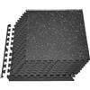 VEVOR Set Tappetino Puzzle Protettivo per Pavimento da Palestra 12 pezzi 610 x 610 x 10 mm, Tappetini Piastrelle in Gomma ad Incastro con Puntini Grigi da Ginnastica Palestra Ufficio Casa Allenamento