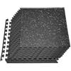 VEVOR Set Tappetino Puzzle Protettivo per Pavimento da Palestra 12 pezzi 610 x 610 x 10 mm, Tappetini in Schiuma EVA ad Incastro Piastrelle da Ginnastica Allenamento Yoga Fitness, Puntini Bianchi