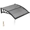 VEVOR Tettoia Parasole per Ingresso di Porte Cortile Balcone Finestre Giardino da Esterno, Pensilina con Canale di Drenaggio da Esterno Dimensioni Generali 965x1017x275 mm, Tettoia da Sole, Grigio