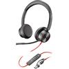 HP Poly Cuffie stereo Poly Blackwire 8225 con connettore USB-C + adattatore USB-C/A - 8X223AA