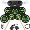 Ricaricabile Batteria Elettronica E-Drum Kit, Batteria Digitale Roll up Con 7 P