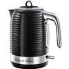 Russell Hobbs Bollitore Elettrico - 1,7 l, 2400W - Struttura lucida di qualità, Ebollizione rapida, Filtro anticalcare, Indicatore livello dell'acqua, coperchio rimovibile, Inspire Black 24361-70
