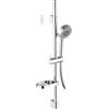 Schläfer 1317200 | Set Saliscendi Doccia con Soffione in Acciao Inox, Asta Doccia Regolabile 40-62cm, Doccetta a 5 Getti con Sistema Anticalcare Cromato, Flessibile Doccia e Portasapone Incluso