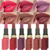 XINYUNXIN Set di rossetti opachi Confezione da 6 pezzi di rossetto con tonalità di fucsia brillante, borgogna, viola reale e prugna profonda Formula impermeabile lunga durata con colori ricchi e pigmenti Set B