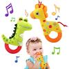JoyPlus Giocattolo Sonaglio Neonati 0-12 Mesi,2 Pezzi Giochi Sensoriali per Neonati,Giochi Peluche Neonato,Sonagli Sensoriali Neonato con Anello Massaggiagengive per 0+ Mesi Bambini
