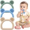 JoyPlus Massaggia Gengive Neonati, 3 Pezzi Silicone Giochi Dentizione Neonato 3-12 Mesi, Massaggiagengive in Silicone per Neonati, Massaggiagengive Facili da Afferrare, BPA FREE, Regalo Neonato
