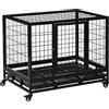 PawHut Gabbia Box per Cani Cuccioli da Interno Esterno con Rotelle 92×62×75cm|Aosom