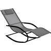Outsunny Sdraio a Dondolo Zero Gravity Ergonomica, in Metallo e Texteline, 63x160x88cm|Aosom