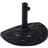 Outsunny Base per Ombrellone a Mezzaluna da Ø3.8 e Ø4.8 mm in Resina con Manovella, 50x31x32 cm, Nero
