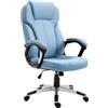 Vinsetto Sedia da Ufficio Girevole con Altezza Regolabile, effetto Lino, 66x75x110-120 cm, Azzurro
