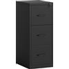HOMCOM Schedario Portadocumenti Minimal a 3 Cassetti con Barra Regolabile, in Acciaio, 36.5x46.2x99 cm, Nero