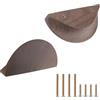 MOROBOR Maniglie per cassetti a mezza luna, confezione da 2 pomelli semicircolari in legno di noce, grandi maniglie a bordo per dita con doppio foro per cassetti, armadietti, armadi, ferramenta/120 mm