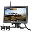 GOHHDL Kit Telecamera Posteriore IPS HD 7 Pollici senza Fili con 2 Telecamere, 1080P HD Telecamera Retromarcia Auto con IP68 Impermeabile, BSD, Visione Notturna per 12-36V Camion Camper Furgoni