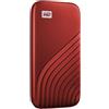 WD My Passport SSD, 2TB SSD Esterno, SSD portatile con tecnologia NVMe, USB-C, con velocità di lettura fino a 1050 MB/s, 1000 MBs in scrittura, funziona con PC, Xbox e Playstation, Rosso