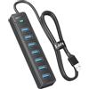 iDsonix Hub USB 3.0 con 7 Porte Sdoppiatore Multi USB 3.0, Adattatore USB Alta Velocità 5Gbps per PS5, MacBook Pro/Air, iMac Surface Pro XPS PC Laptop, 50cm