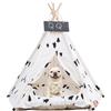 NUKied Pet Teepee Tenda per cani 50 x 50 x 60 cm Letto per cani e gatti con cuscino antiscivolo motivo albero rimovibile e lavabile tenda per gatti letto casa giochi