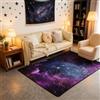 Loussiesd Galaxy Area Tappeto Viola Blu Universo Cielo Stellato Ultra Morbido Spazio Esterno Accento Cucina Ufficio Decor 100 * 150 cm