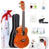 AKLOT Elettrico Concerto Ukulele Solido Mogano Professionale 23 Pollici Ukulele Con Corso 0 Online Starter Kit per Principia