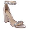 Jewel Badgley Mischka Badgley Mischka Jewel Women's Mayra Heeled Sandal, Champagne Satin, 7 M US