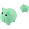 I-TOTAL® - Salvadanaio Divertente Decorativo/Portamonete in Plastica - Idea Regalo (MAIALINO JACKPOT) (GREEN PIGGY)