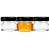 Made in home - Set di 100 mini vasetti rotondi in vetro da 30 ml, dotati di coperchio a vite, ideali per marmellate, frutta, miele, conserve, ecc (Nero, 30ml)