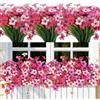 Famibay - 12 pezzi di fiori artificiali per esterni, piante finte resistenti ai raggi UV, fiori artificiali in plastica, piante sintetiche in massa per interni ed esterni, da appendere, per vasi