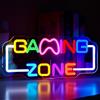 RNPKZ Gaming Zone - Cartello neon, per gaming, luce al neon, per gaming, per la camera dei giochi, per giochi e ragazzi