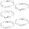Beebeecraft 5 pz 925 Anelli di Congiunzione in Argento Sterling da 8x1.5mm Piccoli Anelli di Congiunzione Rotondi Aperti A Doppio Anello Connettori con Scatola per La Creazione di Gioielli Collane