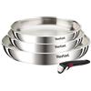 Tefal Ingenio Emotion, Batteria di pentole, Acciaio inossidabile, Padelle 22/24/28cm, Manico rimovibile, Design impilabile, Induzione, L8968445