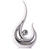 LCCCK Statua astratta in argento bianco per la decorazione della casa, moderna scultura in ceramica, statue decorative per soggiorno, scaffale, supporto TV, ufficio o tavolino da caffè, centrotavola