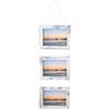 Smiling Art, cornice portafoto per 3 foto, in legno MDF con vere lastre di vetro, da appendere (bianco vintage, 3 x 13 x 18 cm)