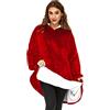 O³ Coperta con Cappuccio, Plaid con Maniche, indossabile in Pile, Felpa Oversize Donna, Blanket Hoodie - Confortevole e Morbido - Perfetto per Le Notti Invernali sul Divano (Rosso)